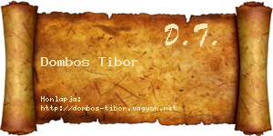 Dombos Tibor névjegykártya
